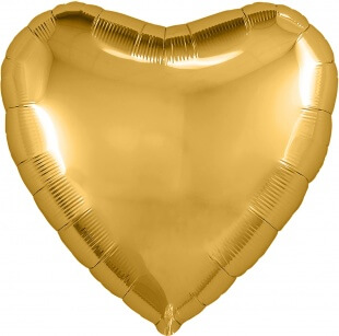 Золотое фольгированное сердце, 76 см