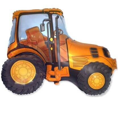 Фольгированная фигура Трактор, оранжевый, 94 см