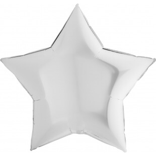 Белая фольгированная звезда, 91 см