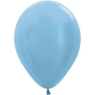 Латексный шар 30 см, металлик, карибская синева