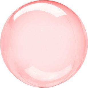 Шар 3D Deco Bubble 46 см, красный, кристалл