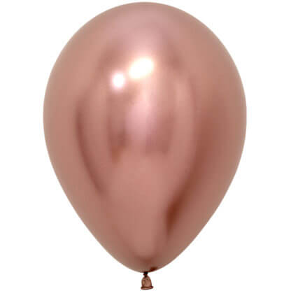 Латексный шар 30 см, хром, розовое золото