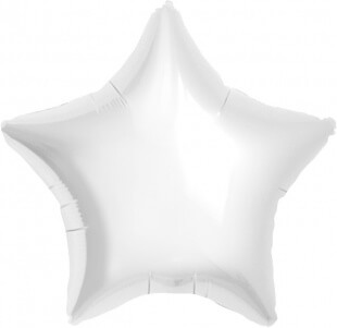 Белая фольгированная звезда 46 см