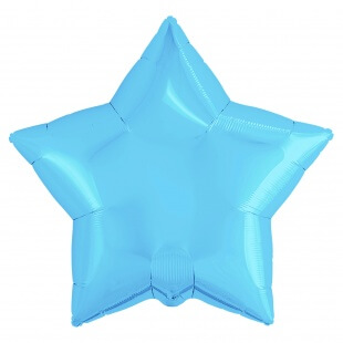 Голубая фольгированная звезда 46 см