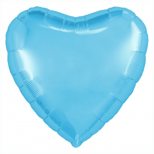 Голубое фольгированное сердце 46 см