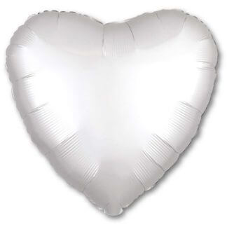 Жемчужное белое фольгированное сердце 46 см