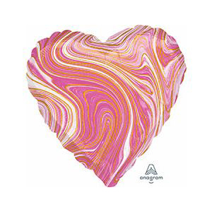 Сердце Мрамор Pink 46 см