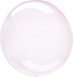 Шар 3D Deco Bubble 46 см, розовый, кристалл