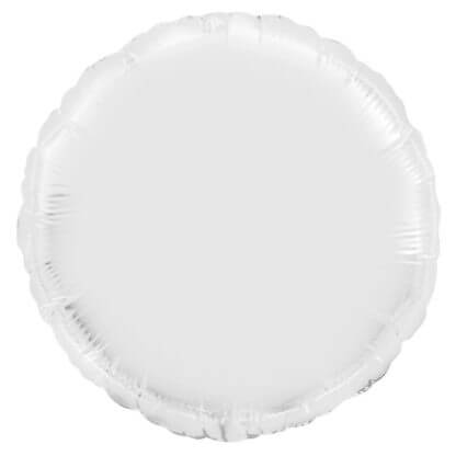 Белый фольгированный круг 46 см