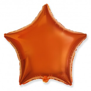Оранжевая фольгированная звезда 46 см