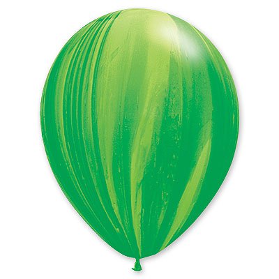 Латексный шар 30 см, Супер агат зелёный