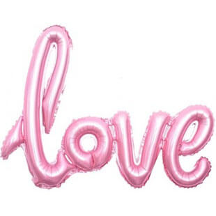 Фигура надпись Love, 104 см, розовая