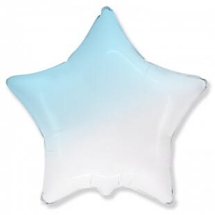 Голубой градиент фольгированная звезда, 76 см