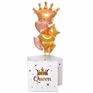 Коробка сюрприз с воздушными шарами «Queen»
