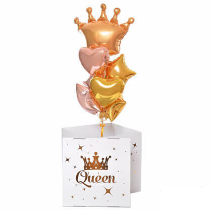 Коробка сюрприз с воздушными шарами «Queen»