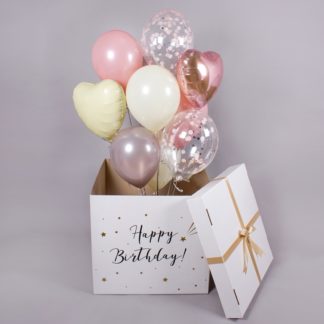 Коробка  с шарами С днём рождения