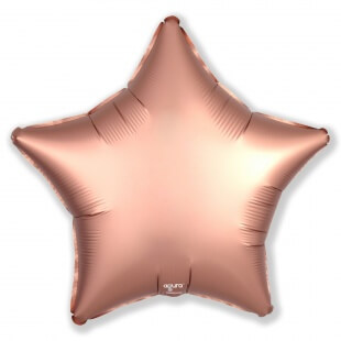 Сатин розовое золото фольгированная звезда 46 см