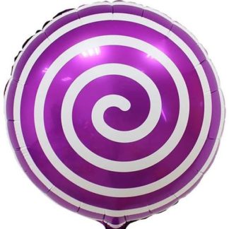 Фольгированный круг 46 см, Спираль (фиолетовый)