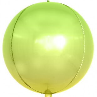 Фольгированная сфера 3D, 61 см, светло-зелёная