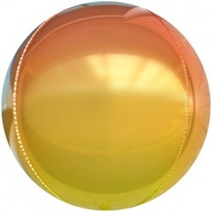 Фольгированная сфера 3D, 61 см, оранжевый градиент