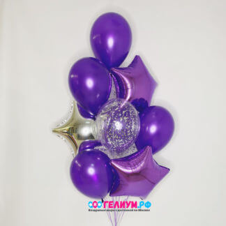 Композиция из гелиевых шаров Фиолет