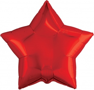 Красная фольгированная звезда 46 см