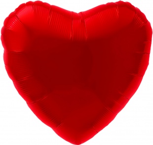 Красное фольгированное сердце 46 см