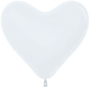 Латексное сердце 30 см, белое, пастель