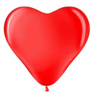 Латексное сердце 30 см, красное, пастель