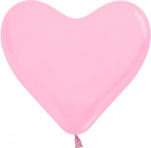 Латексное сердце 30 см, розовое, пастель