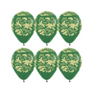 Латексный шар 30 см, Камуфляж, тёмно-зелёный, пастель