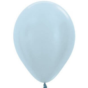 Латексный шар 30 см, металлик, голубой