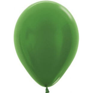 Латексный шар 30 см, металлик, зелёный