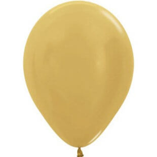 Латексный шар 30 см, металлик, золотой