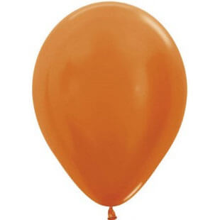 Латексный шар 30 см, металлик, оранжевый