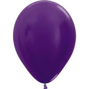 Латексный шар 30 см, металлик, фиолетовый
