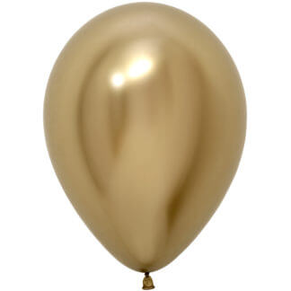 Латексный шар 30 см, хром, золотой