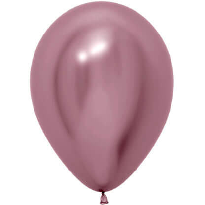 Латексный шар 30 см, хром, розовый