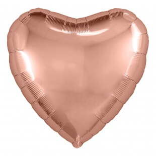 Розовое золото фольгированное сердце 46 см