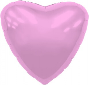 Розовое фольгированное сердце 46 см