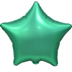 Сатин зелёная фольгированная звезда 46 см