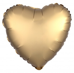 Сатин золото фольгированное сердце 46 см