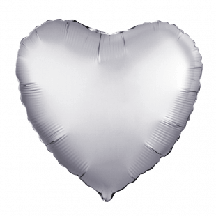 Сатин платина фольгированное сердце 46 см