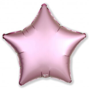 Сатин розовая фольгированная звезда 46 см