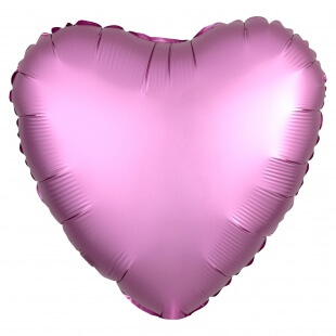 Сатин розовое фольгированное сердце 46 см