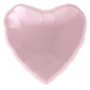 Светло-розовое фольгированное сердце 46 см