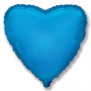 Синее фольгированное сердце 46 см