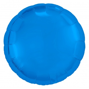 Синий фольгированный круг 46 см