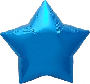 Синяя фольгированная звезда 46 см
