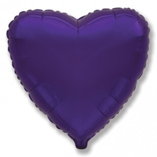 Фиолетовое фольгированное сердце 46 см